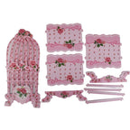 3-Tier Vintage-Style Birdcage-Themed Cardboard Cupcake Stand - Pink