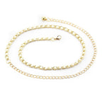 Metal Chain Belt with Pearl Beads - Gold