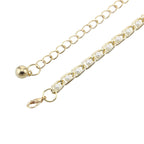 Metal Chain Belt with Pearl Beads - Gold