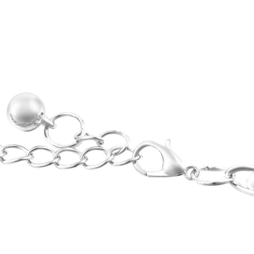 Metal Chain Belt with Pearl Beads - Silver