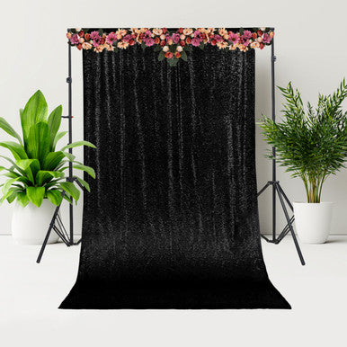 4ft x 7ft Sequin Photography Backdrop - Black
