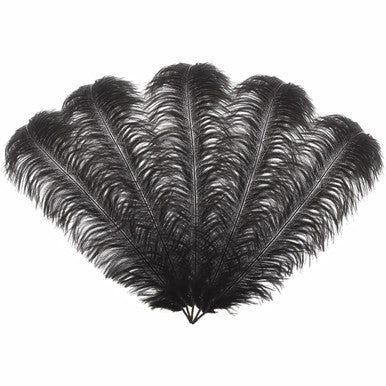50-60cm Loose Ostrich Feathers, 5pcs - Black