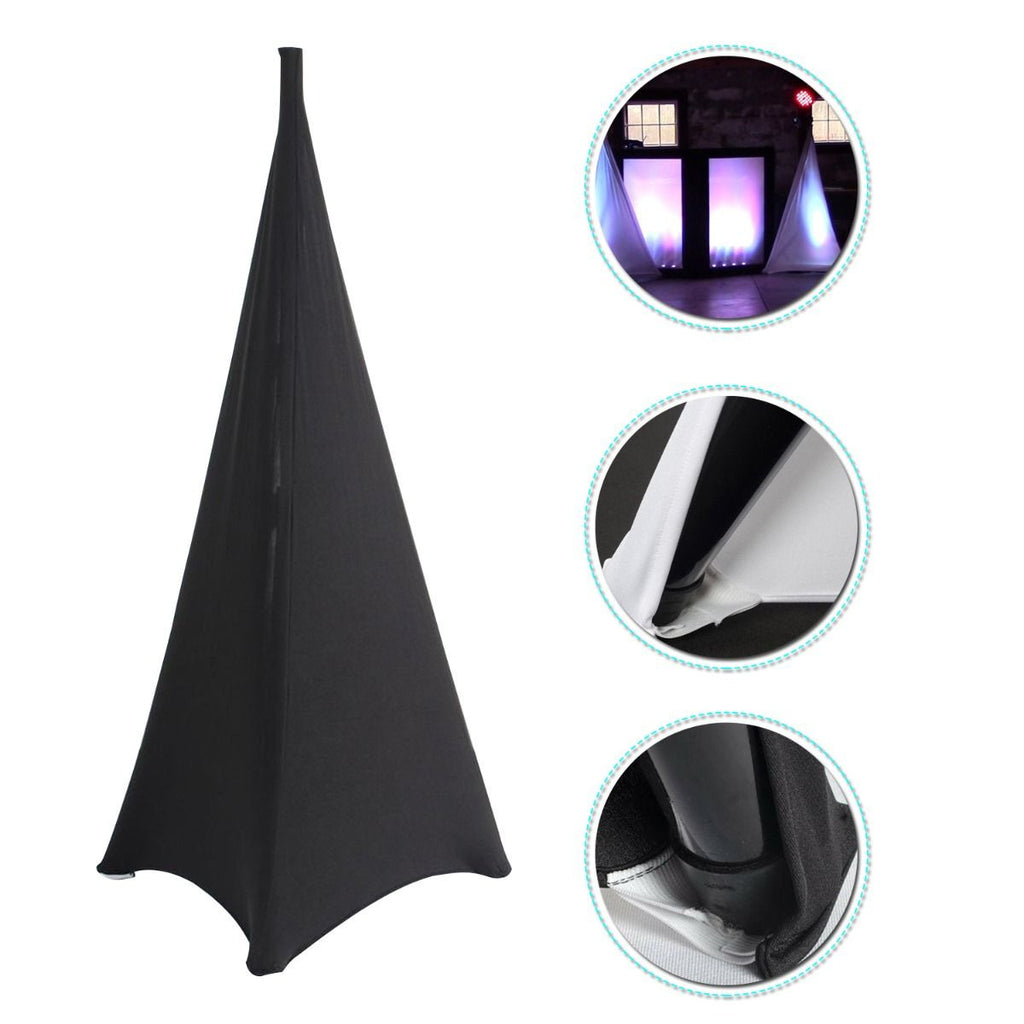Triple-Sided Spandex Tripod Triangular Speaker Covers - Black