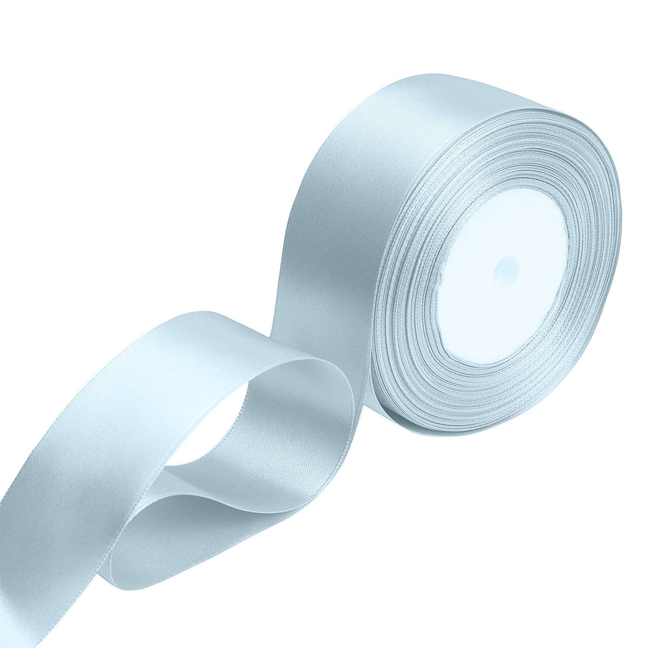 10m Double Sided Satin Ribbon - Blue Vapour