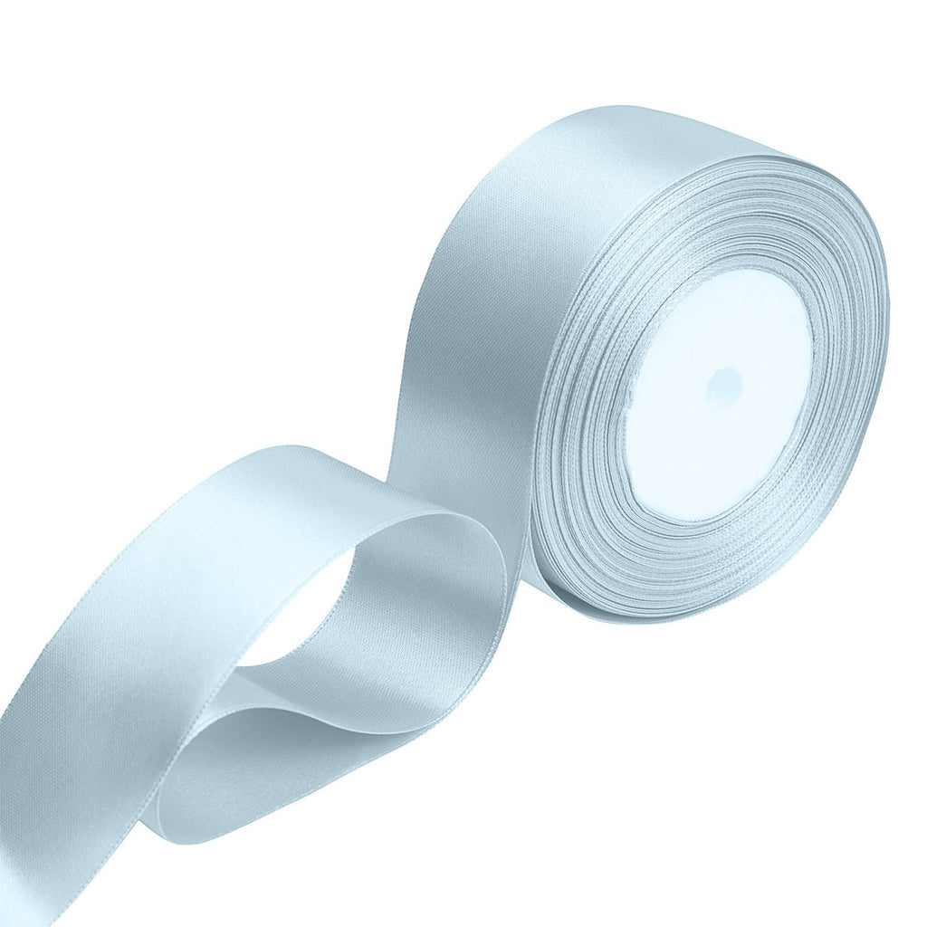 25m Double Sided Satin Ribbon - Blue Vapour