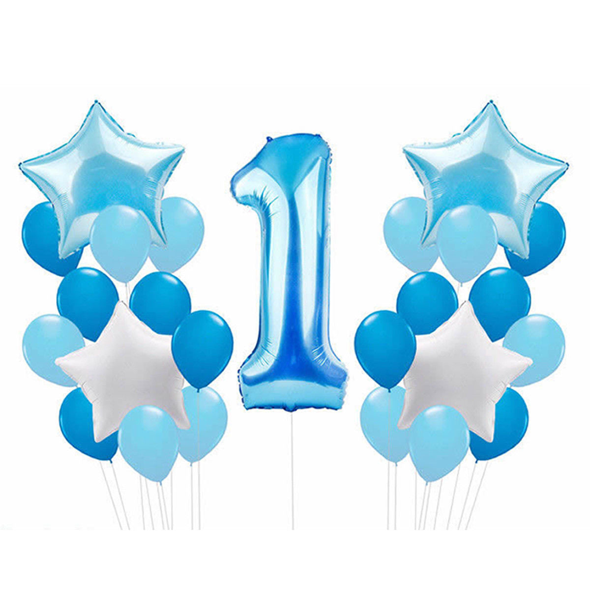 25pc 1st Birthday Foil & Latex Balloons Set - Blue