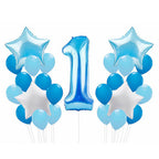 25pc 1st Birthday Foil & Latex Balloons Set - Blue