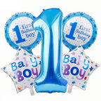 5pc Happy 1st Birthday Foil Balloons - Boy