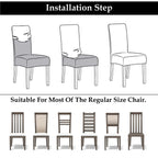 Short Velvet-Touch Spandex Chair Cover - Brown Tan