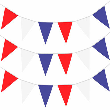 Big Red, White & Blue Waterproof Bunting Flags