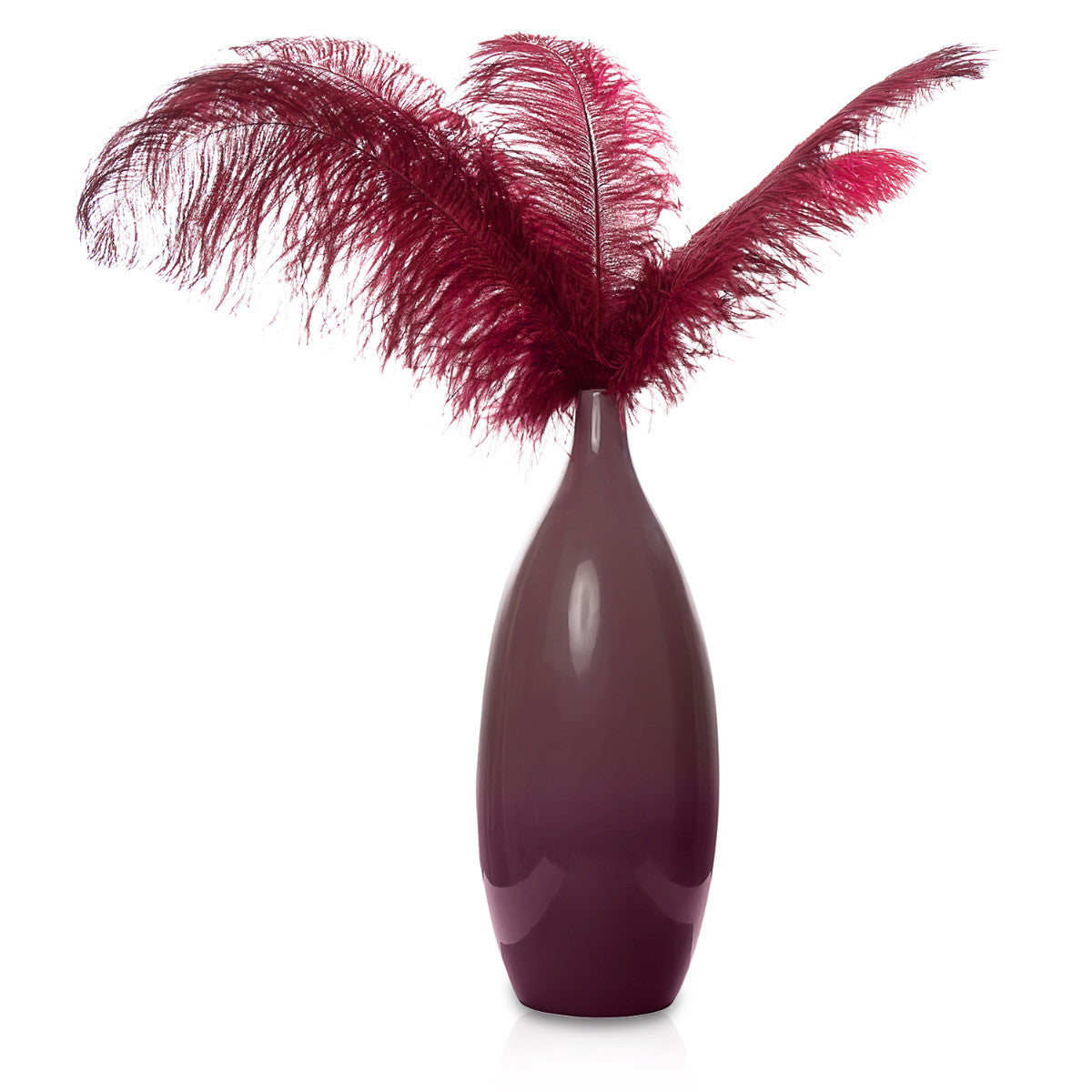 50-60cm Loose Ostrich Feathers, 5pcs - Burgundy