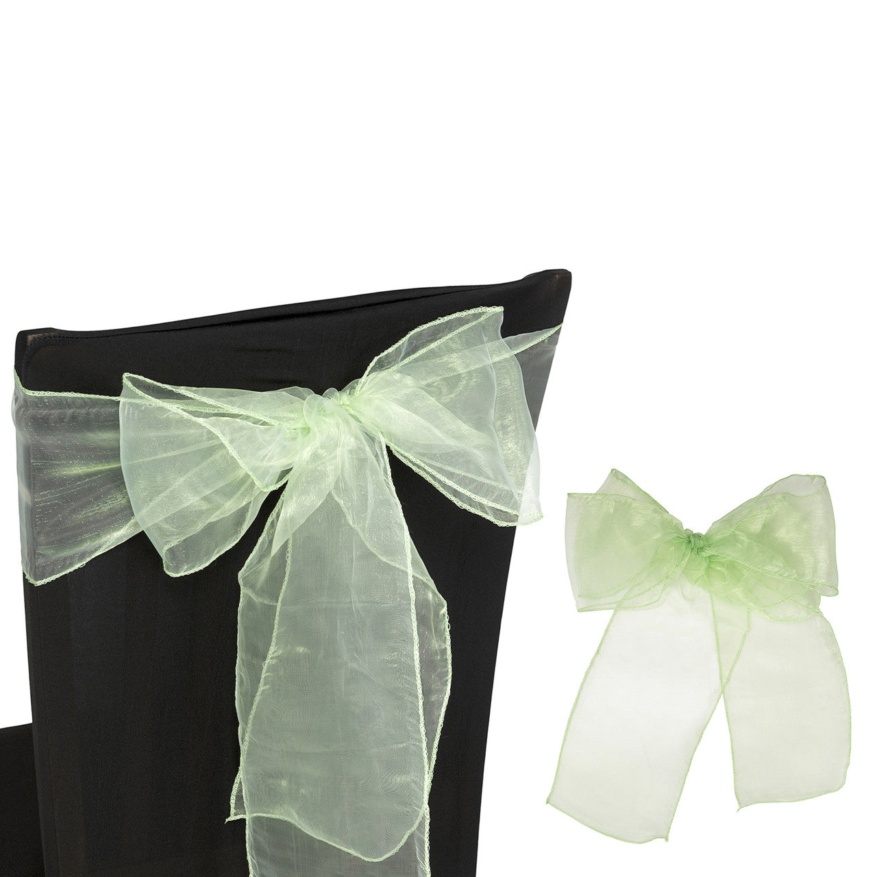 7" x 108" Organza Chair Sash - Apple Green