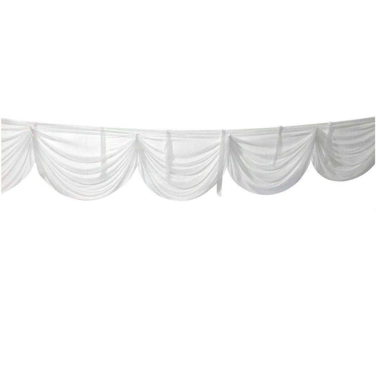 Ice Silk Photography Backdrop with Swag - White