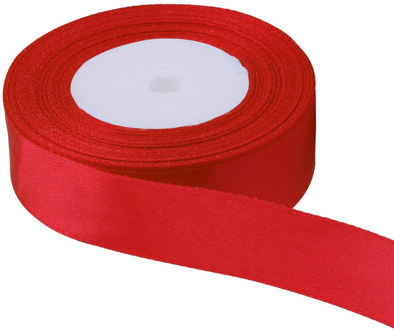 Christmas Coloured Satin Ribbons, 3 x 25m Rolls - Red, Green & White