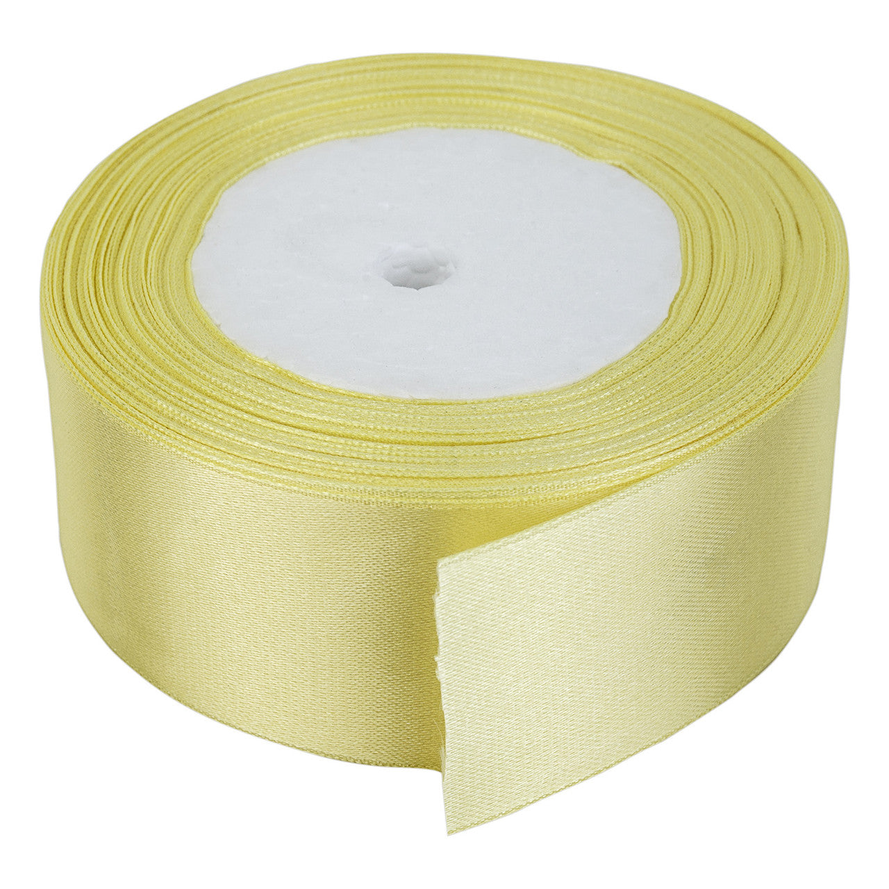 25m Double Sided Satin Ribbon - Canary
