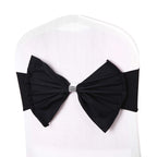 Spandex Chair Band with Large Bow - Black