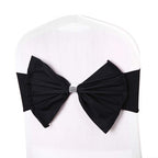 Spandex Chair Band with Large Bow - Black