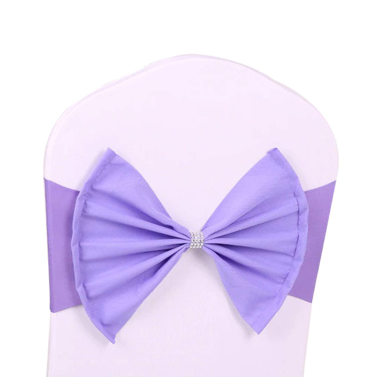 Spandex Chair Band with Large Bow - Lavender