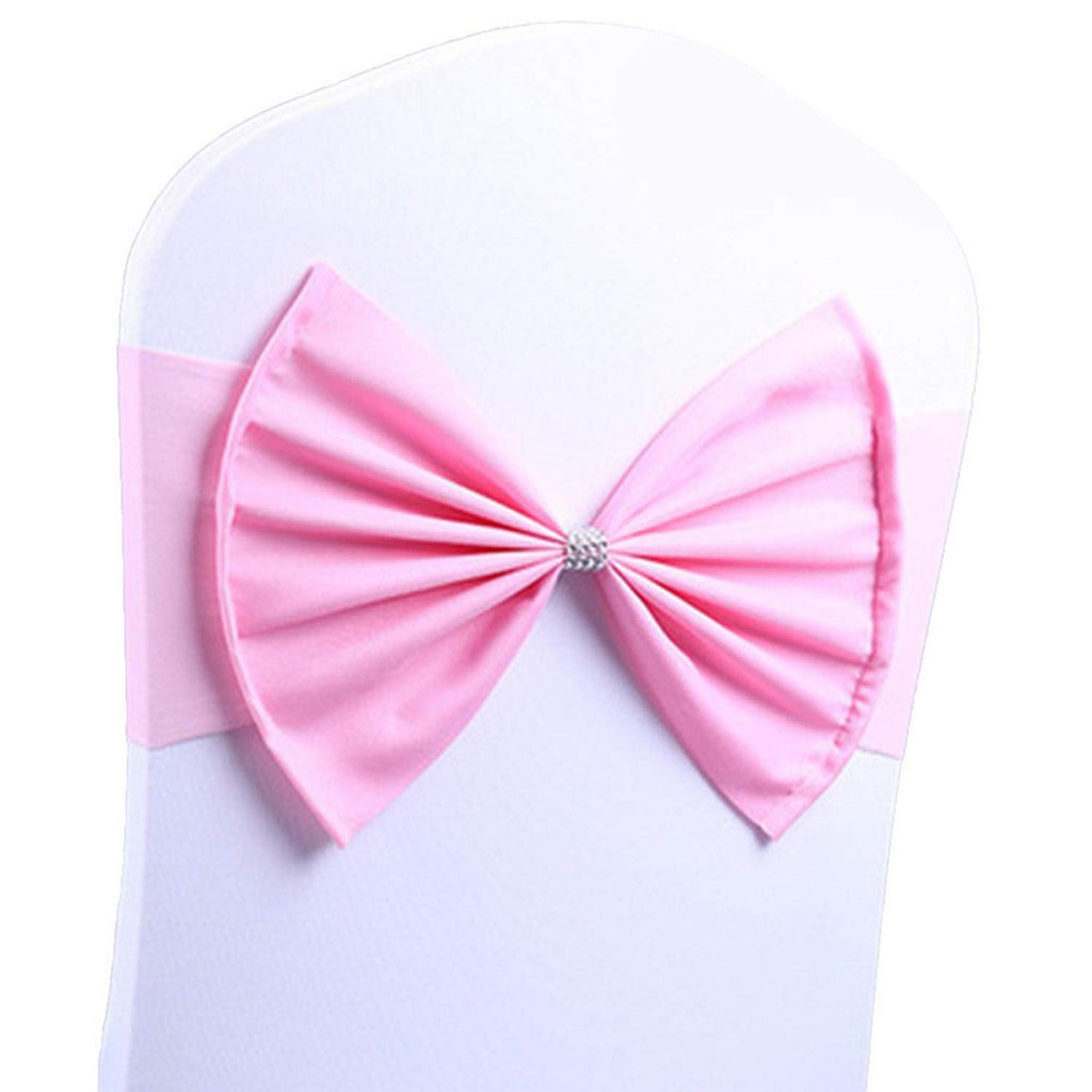 Spandex Chair Band with Large Bow - Pink