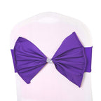Spandex Chair Band with Large Bow - Purple