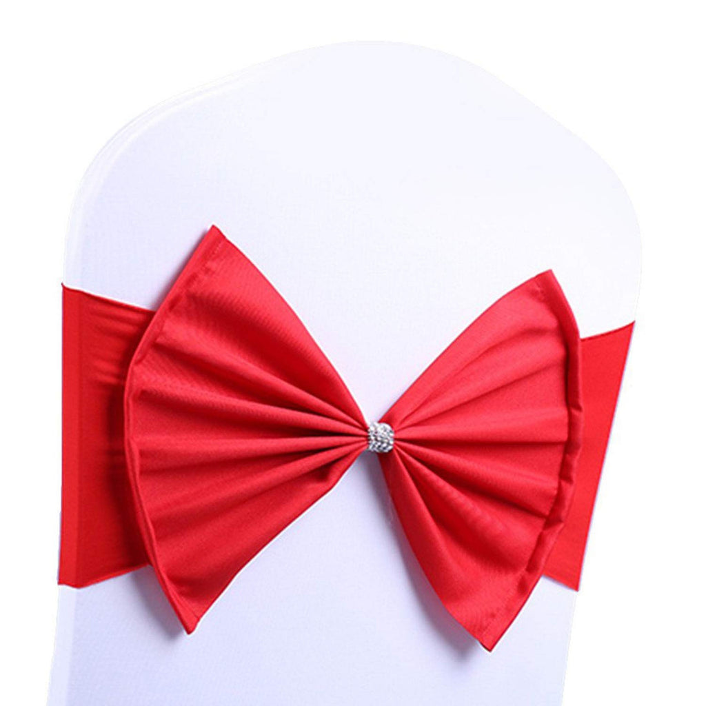 Spandex Chair Band with Large Bow - Red