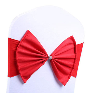 Spandex Chair Band with Large Bow - Red