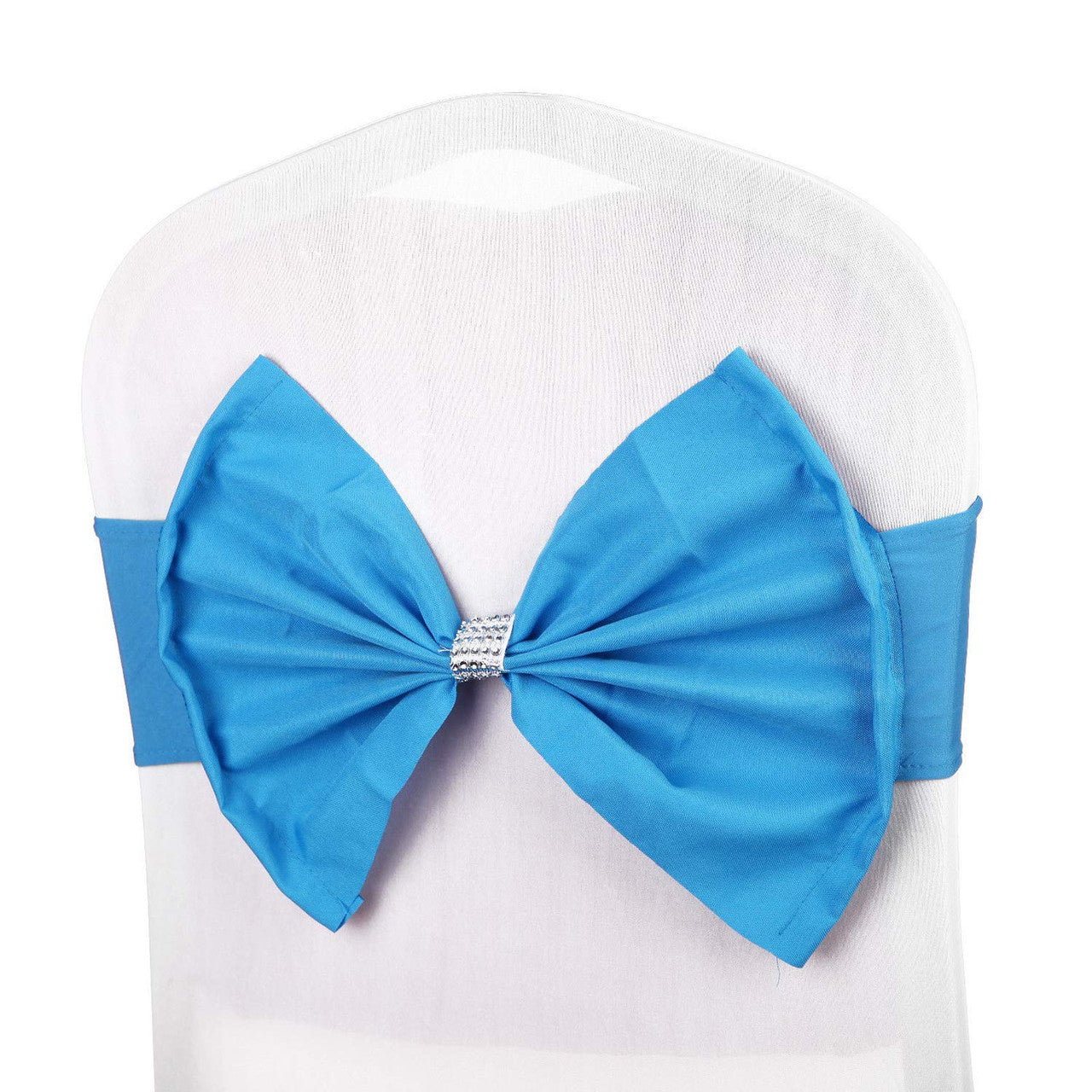 Spandex Chair Band with Large Bow - Turquoise