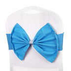 Spandex Chair Band with Large Bow - Turquoise