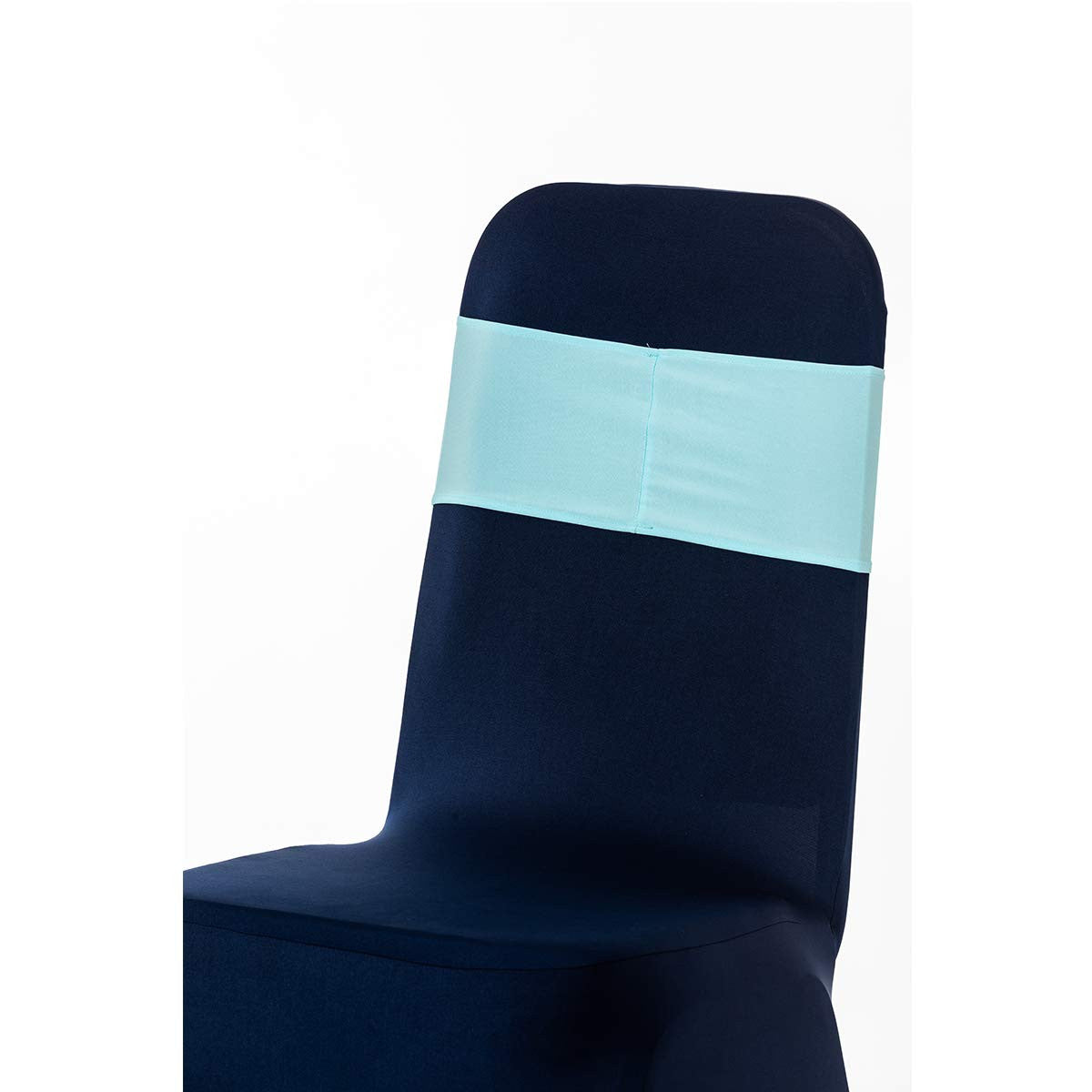 Spandex Chair Band with Round Diamante Buckle - Baby Blue