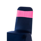 Spandex Chair Band with Round Diamante Buckle - Hot Pink