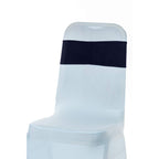 Spandex Chair Band with Round Diamante Buckle - Navy Blue
