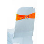 Spandex Chair Band with Round Diamante Buckle - Orange