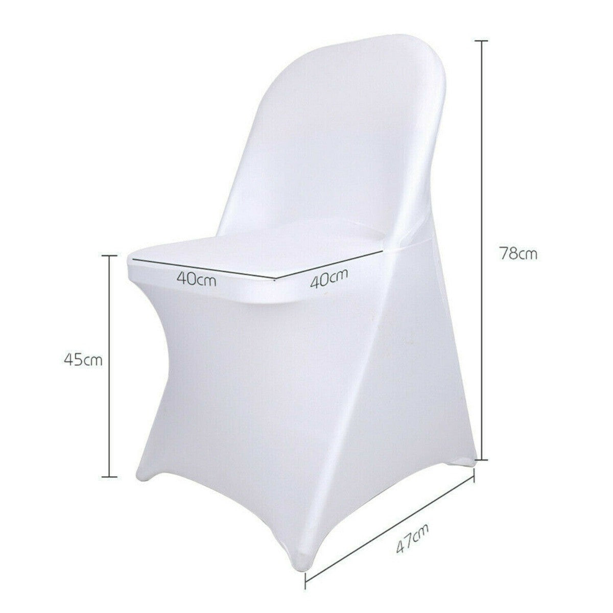Spandex Folding Chair Cover - White