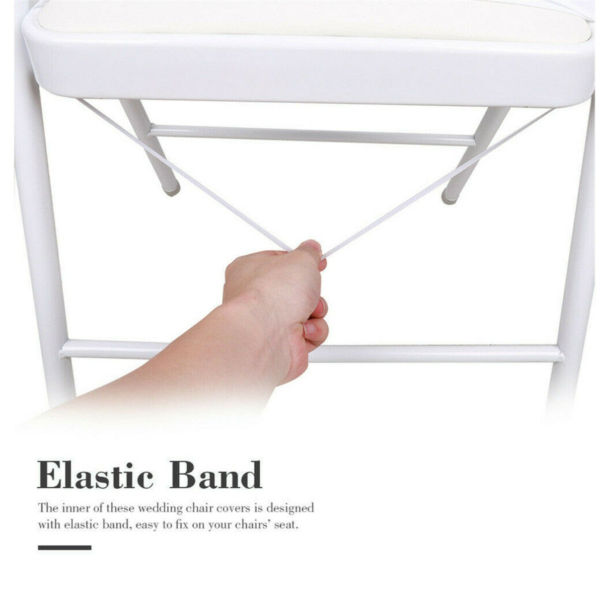 Spandex Folding Chair Cover - White