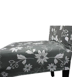 Short Spandex Floral Printed Chair Cover - Grey (Design 1)