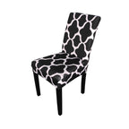 Short Spandex Patterned Printed Chair Cover - Black