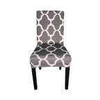 Short Spandex Patterned Printed Chair Cover - Grey