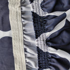 Short Spandex Patterned Printed Chair Cover - Navy