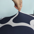 Short Spandex Patterned Printed Chair Cover - Navy