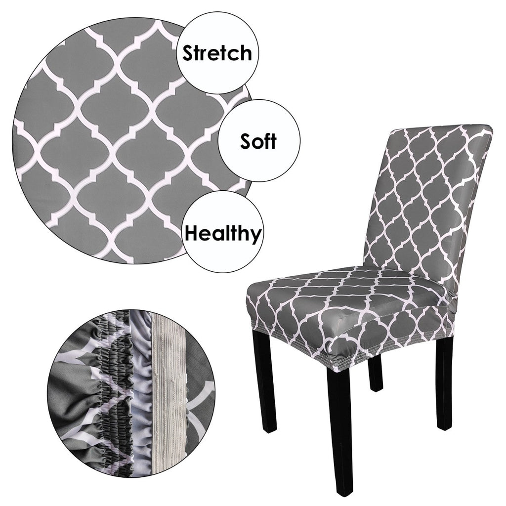 Short Spandex Geometric Patterned Printed Chair Cover - Design 11