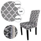 Short Spandex Geometric Patterned Printed Chair Cover - Design 11
