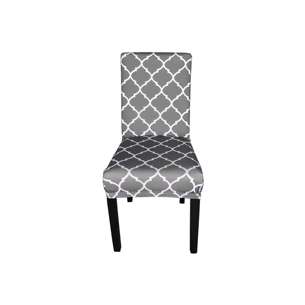 Short Spandex Geometric Patterned Printed Chair Cover - Design 11