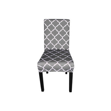Short Spandex Geometric Patterned Printed Chair Cover - Design 11