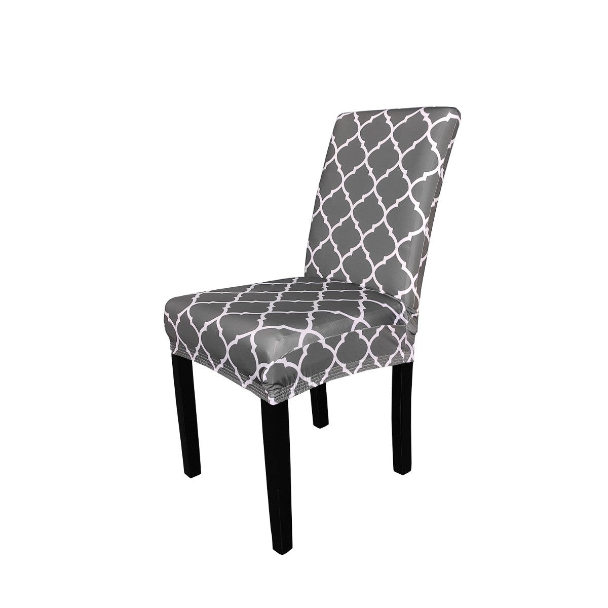 Short Spandex Geometric Patterned Printed Chair Cover - Design 11