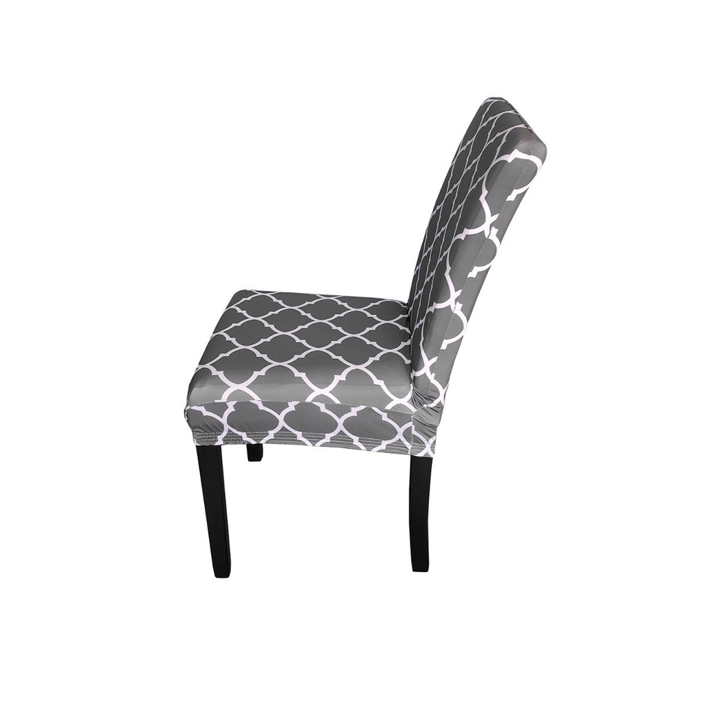 Short Spandex Geometric Patterned Printed Chair Cover - Design 11