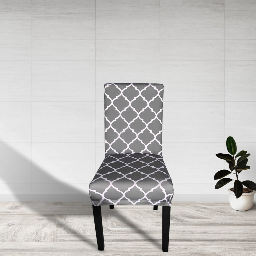 Short Spandex Geometric Patterned Printed Chair Cover - Design 11