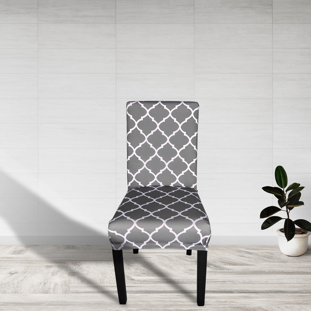Short Spandex Geometric Patterned Printed Chair Cover - Design 11