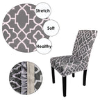 Short Spandex Geometric Patterned Printed Chair Cover - Design 12