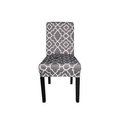 Short Spandex Geometric Patterned Printed Chair Cover - Design 12