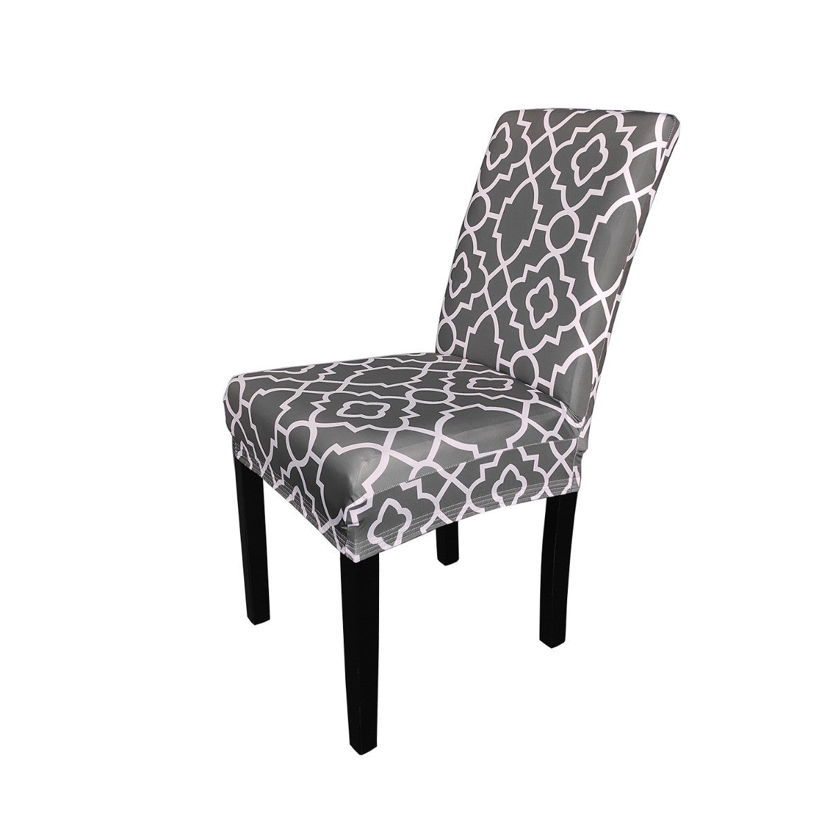 Short Spandex Geometric Patterned Printed Chair Cover - Design 12
